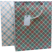 Пакет подарочный "Клеточка" 31х40х12см 3 цвета 11461-24