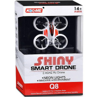 Квадрокоптер р/у "Smart Drone" 9х9х3,5см с аккумулятором, пластик (свет, звук, переворот на 360°) Q8