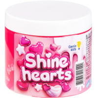 Игрушка-слайм "Мялка-жмялка" 180гр. розовый, с посыпкой звезды и сердечки SLI64