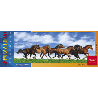 Пазлы 90 эл. "Панорама. Лошади" 29х11см 90ПЗ4_11524/036287
