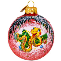 Шар 65мм "Змея на ветке" в подарочной упаковке КУ-65-244013