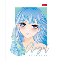 Тетрадь А5 48л клетка "Ангелы аниме" на скобе 3D фольга матовая ламинация 5 дизайнов 079788