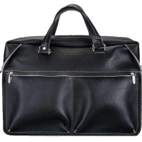Сумка 400х280х105мм 1 отделение, 3 кармана, черная, натуральная кожа S.35.CD.