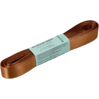 Лента упаковочная атласная 1,2см х 5,4м коричневая №528L (18-1019) AL-12P