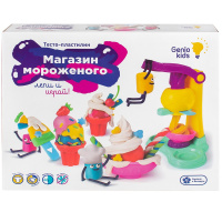 Набор д/лепки из теста 6 цветов 50гр. "Магазин мороженого" (пресс, трафареты, стаканы, формочки, лож Набор д/лепки из теста 6 цветов 50гр. "Магазин мороженого" (пресс, трафареты, стаканы, формочки, лож