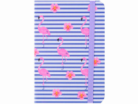 Бизнес-блокнот А5 80л "Фламинго" на резинке, линия, обложка 7БЦ софт-тач, 4цв. Y8663-19