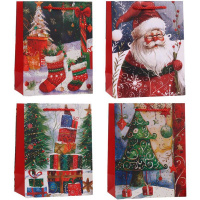Пакет подарочный "Новый год" 32х26х10см 4 вида Y10549-24