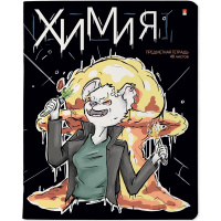 Тетрадь А5 48л клетка Химия "Зверобудни" на скобе матовая ламинация Soft Touch 7-48-1254/06