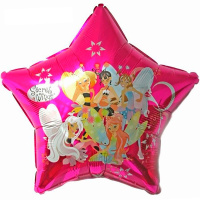 Шар возд. Джамбо И-4 Феи Винкс розовый, фольга 306501