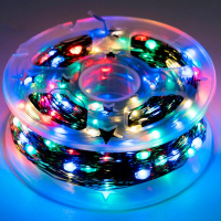 Эл/гирлянда 500 разноцветных диодов длина 50м, 8 режимов, зеленый металл.провод Y10681-24