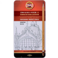 Набор карандашей чернографитных 12шт "Graphic" 5В-5Н, корпус дерево, металлическая упаковка 1502/III