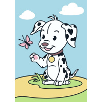 Картина из песка "Далматинец" №32 16,5x23см (карта-основа, образец, песок, палочка) SPT-01