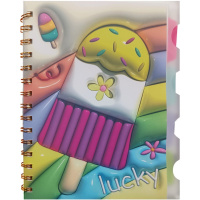 Бизнес-блокнот А5 96л "Мороженое. Эскимо" линия, на спирали, с разделителями, пластик.обложка