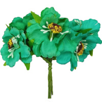 Цветок декоративный Мак 5см зеленый 6шт/уп. Y3921-16