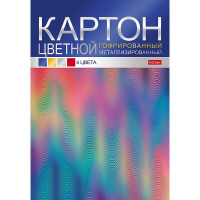 Набор гофрокартона цветного А4 4цв 4л "Color" металлизированный односторонний 076503
