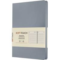 Ежедневник недатированный А6+ "Soft Touch. Серый туман" 272стр. искусственная кожа, ляссе