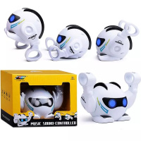 Робот р/у "Вилли" 14,5х8х10,5см пластик (подсветка глаз, кувырки, мелодия) K24