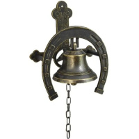 Колокольчик придверный "Подкова" 22x16x12см с цепью "антик" латунь AL-82-498-ANT