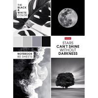 Бизнес-блокнот А4 80л "Лунный свет" клетка 5-цветный блок глянцевая ламинация 7БЦ 083871