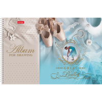 Альбом для рисования А4 32л "Great Ballet" на спирали, матовая ламинация 3D фольга 3D лак 5 дизайнов