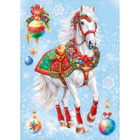Наклейка "Белая лошадь" 33х23,5см двусторонняя 70000868