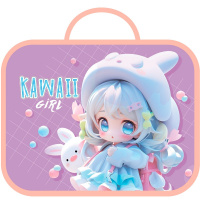 Папка с ручками 33,5х26х6см "Кукла с зайчиком" ткань ПШ-11