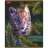 Тетрадь А5 48л клетка "Дикий мир" на скобе 3D фольга матовая ламинация 5 дизайнов 061153