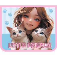 Папка на молнии А5 "Девочка с котиком" 230х190х50мм пластик ПМ-А5-29