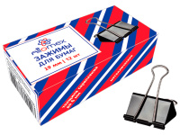 Зажим для бумаг 19мм 12шт. черный, в картонной коробке 4131301