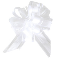 Бант - шар 5см диаметр 13см Матовый белый Y7015-18