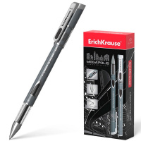 Ручка гелевая "Megapolis gel" 0,5мм черная, круглый корпус ЕК 93