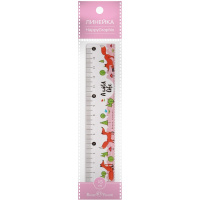Линейка 15см "HappyGraphix. Лисичка-сестричка" с волнистым краем, пластик 45-0012/02