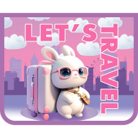 Папка на молнии А5 "Заяц путушественник" 230х190х50мм пластик ПМ-А5-29