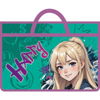 Папка с ручками А3 470х335х50мм "Милая блондинка" на молнии пластик ПМ-А3-26