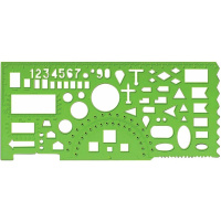 Линейка офицерская 20х10см 65 элементов, пластик ТТ01