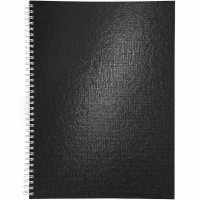 Тетрадь А4 96л клетка черный бумвинил металлик на спирали 96Т4бвВ1гр/077202