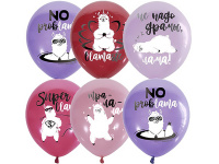 Шар воздушный 30см(12") Пастель+Декоратор Лама (шелк) 1ст. 2цвет.рисунок 6069858