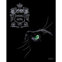 Тетрадь А5 48л клетка "Royal Cats" на скобе 3D фольга 3D лак матовая ламинация 5 дизайнов 066595
