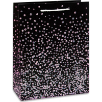 Пакет подарочный "Горошек" 18х23х10см черный 4 вида 6860/Y8580-19