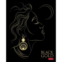 Тетрадь А5 48л клетка "Lady gold" на скобе 3D фольга матовая ламинация 5 дизайнов 079236