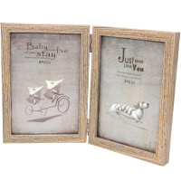 Рамка для фото 10х15см дерево, 2 фотографии, коричневая HW006