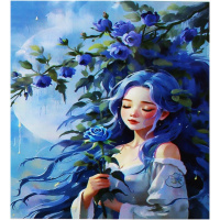 Алмазная мозаика 40х50см "Девушка с цветком" полная выкладка ZS4755