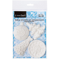 Заготовка для декорирования "Новогодний" 4шт. 21х16х2см гипс ВА-08