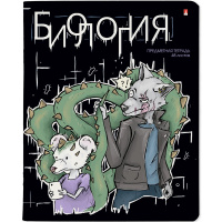 Тетрадь А5 48л клетка Биология "Зверобудни" на скобе матовая ламинация Soft Touch 7-48-1254/03