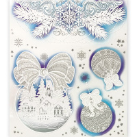 Наклейка "Новый Год" 54х70см цветная в рулоне пвх Y3737-16