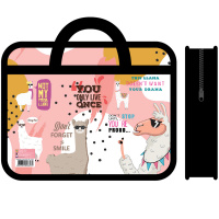 Папка с ручками 33х26х7,5см "Гламурные ламы" пластик ПМ-А4-25