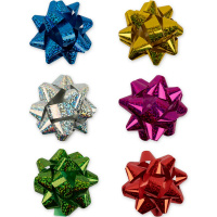 Бант-звезда 7,6см, голография 6 цветов BOWS-7.6H/30