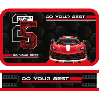 Пенал "Автоклуб" 19х10,5х3см, прямоугольный, двухстворчатый, SOFT ткань ПО-901