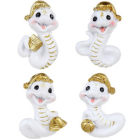 Магнит Змея в колпаке 4,5х7,5см полистоун, белый, 4 вида 705-002