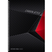 Тетрадь А4 80л клетка "CarbonStyle" на гребне перфорация выб лак 2 дизайна 068810